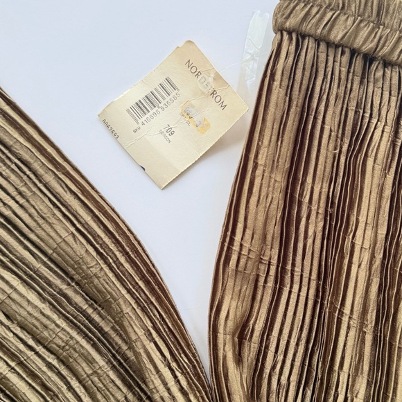 NWT Vintage 1990s Collection Jeanne Marc Bronze Plisse Pleated Maxi Skirt M - Picture 9 of 14